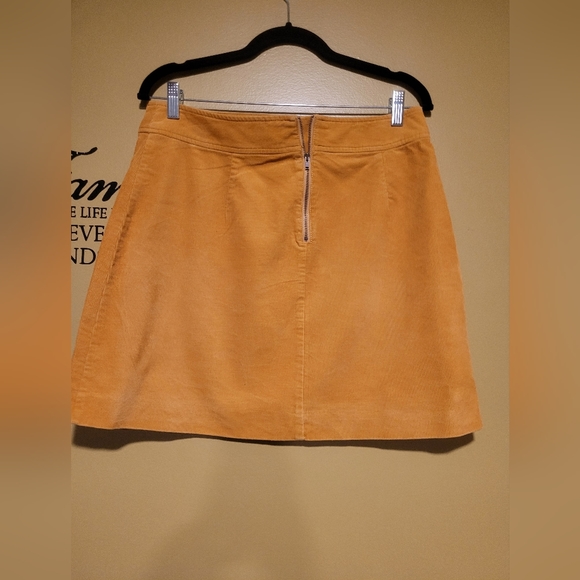 J.Crew Factory Mustard Color Mini Corduroy Skirt - Picture 2 of 4